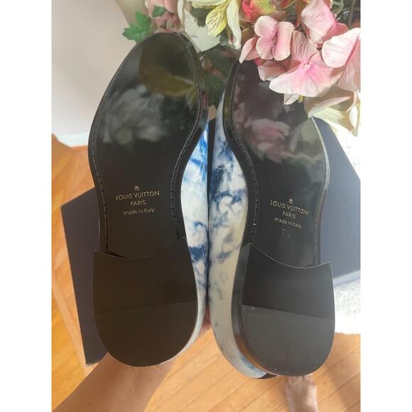 NEW LOUIS VUITTON Monogram Denim Tie Dye Mens Auteuil Slippers 7.5 Blue (800 - Picture 6 of 8